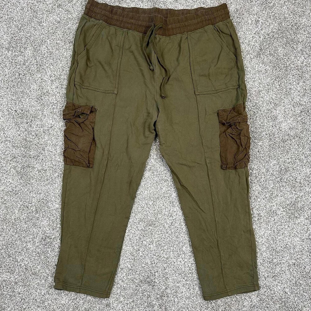 Fabletics Pants 3x Pockets Jogger Cargo Olive Green Pleated Sweat Casual Active